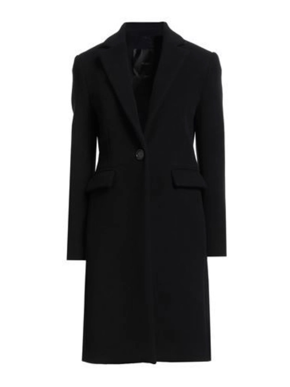 Pinko - Classic Black Single-Button Long Coat - Size 2